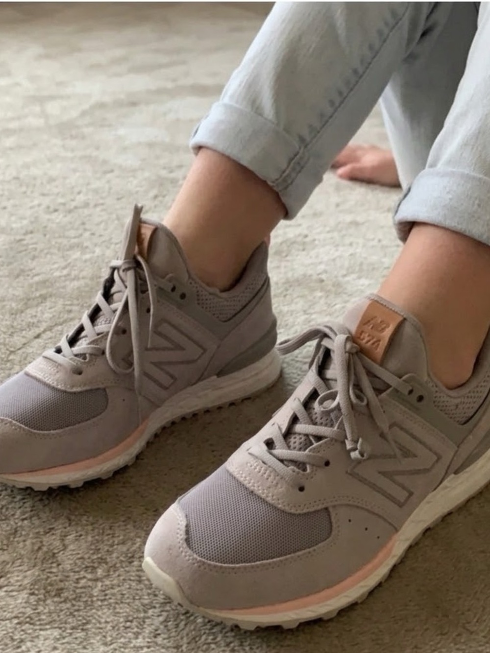 Air Balance Women's Taupe and Coral Sneakers